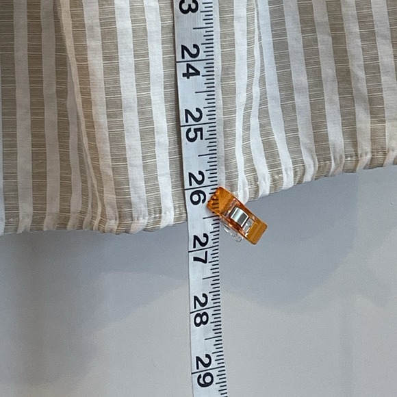 Maternity Flutter Tank Top Tie Back Backless White Tan Smocked Size Large - Picture 8 of 13